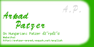 arpad patzer business card